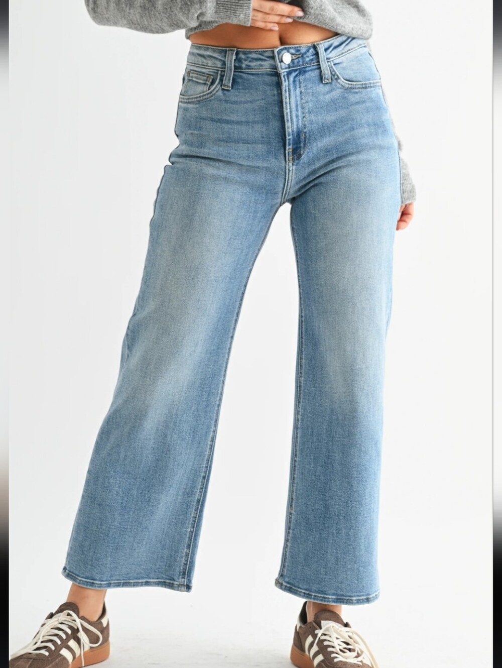 Just Black Light Blue Wide-Leg Jeans